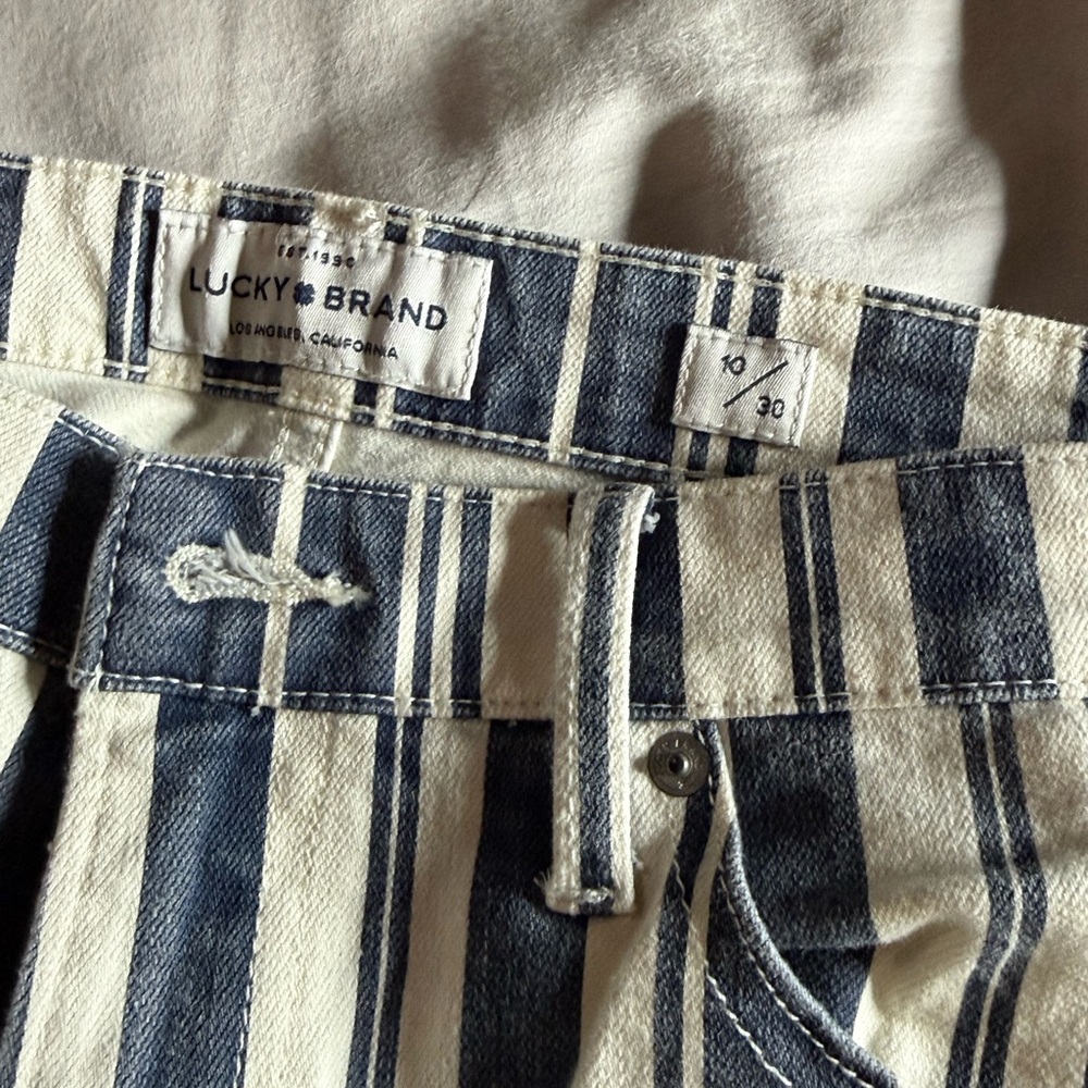 Lucky Brand Blue and White Striped Ankle Jeans - Picture 6 of 7